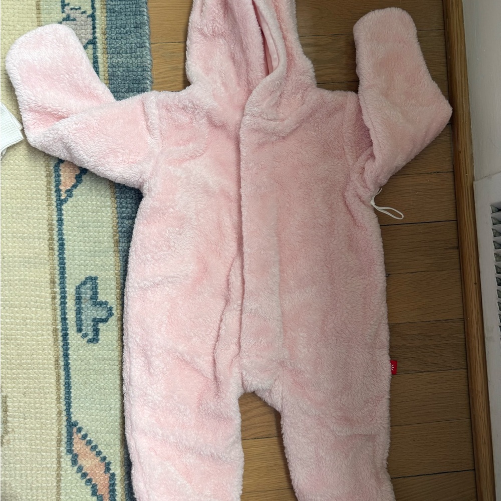Magnetic Me Plush Pink Hooded Baby One-Piece